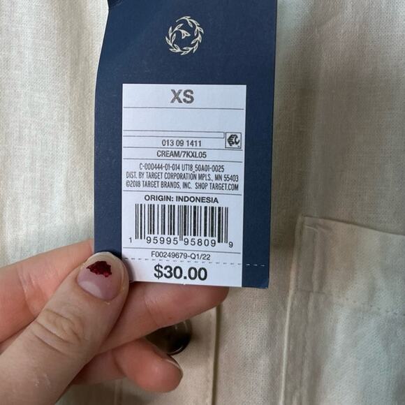 NWT Universal Thread Romper Jumpsuit XS Button Up Pockets Western Beach Cream - Picture 3 of 16